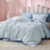 imageBedsure Green Duvet Cover Queen Size with Bowknot Jacquard Design Soft and Elegant Boho Bedding Set Luxurious Craftsmanship for a Stylish BedroomIncludes 1 90x90 Duvet Cover amp 2 Pillow Shams22  Blue Bowknot No Comforter
