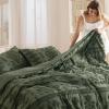 imageBedsure Green Duvet Cover Queen Size with Bowknot Jacquard Design Soft and Elegant Boho Bedding Set Luxurious Craftsmanship for a Stylish BedroomIncludes 1 90x90 Duvet Cover amp 2 Pillow Shams03  Olive Green No Comforter