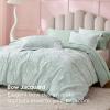 imageBedsure Green Duvet Cover Queen Size with Bowknot Jacquard Design Soft and Elegant Boho Bedding Set Luxurious Craftsmanship for a Stylish BedroomIncludes 1 90x90 Duvet Cover amp 2 Pillow Shams22  Green Bowknot No Comforter