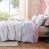 imageBedsure Green Duvet Cover Queen Size with Bowknot Jacquard Design Soft and Elegant Boho Bedding Set Luxurious Craftsmanship for a Stylish BedroomIncludes 1 90x90 Duvet Cover amp 2 Pillow Shams22  Purple Bowknot No Comforter