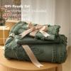 imageBedsure Green Duvet Cover Queen Size with Bowknot Jacquard Design Soft and Elegant Boho Bedding Set Luxurious Craftsmanship for a Stylish BedroomIncludes 1 90x90 Duvet Cover amp 2 Pillow Shams03  Olive Green No Comforter