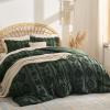 imageBedsure Green Duvet Cover Queen Size with Bowknot Jacquard Design Soft and Elegant Boho Bedding Set Luxurious Craftsmanship for a Stylish BedroomIncludes 1 90x90 Duvet Cover amp 2 Pillow Shams22  Green Tufted No Comforter