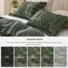 imageBedsure Green Duvet Cover Queen Size with Bowknot Jacquard Design Soft and Elegant Boho Bedding Set Luxurious Craftsmanship for a Stylish BedroomIncludes 1 90x90 Duvet Cover amp 2 Pillow Shams03  Olive Green No Comforter