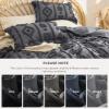imageBedsure Green Duvet Cover Queen Size with Bowknot Jacquard Design Soft and Elegant Boho Bedding Set Luxurious Craftsmanship for a Stylish BedroomIncludes 1 90x90 Duvet Cover amp 2 Pillow Shams22  Gray Tufted No Comforter