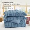imageBedsure Green Duvet Cover Queen Size with Bowknot Jacquard Design Soft and Elegant Boho Bedding Set Luxurious Craftsmanship for a Stylish BedroomIncludes 1 90x90 Duvet Cover amp 2 Pillow Shams22  Blue Tufted No Comforter