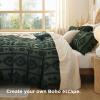 imageBedsure Green Duvet Cover Queen Size with Bowknot Jacquard Design Soft and Elegant Boho Bedding Set Luxurious Craftsmanship for a Stylish BedroomIncludes 1 90x90 Duvet Cover amp 2 Pillow Shams22  Green Tufted No Comforter