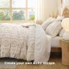 imageBedsure Green Duvet Cover Queen Size with Bowknot Jacquard Design Soft and Elegant Boho Bedding Set Luxurious Craftsmanship for a Stylish BedroomIncludes 1 90x90 Duvet Cover amp 2 Pillow Shams22  Beige Tufted No Comforter