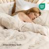 imageBedsure Green Duvet Cover Queen Size with Bowknot Jacquard Design Soft and Elegant Boho Bedding Set Luxurious Craftsmanship for a Stylish BedroomIncludes 1 90x90 Duvet Cover amp 2 Pillow Shams22  Beige Tufted No Comforter