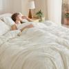 imageBedsure Green Duvet Cover Queen Size with Bowknot Jacquard Design Soft and Elegant Boho Bedding Set Luxurious Craftsmanship for a Stylish BedroomIncludes 1 90x90 Duvet Cover amp 2 Pillow Shams04  White No Comforter