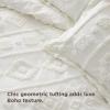 imageBedsure Green Duvet Cover Queen Size with Bowknot Jacquard Design Soft and Elegant Boho Bedding Set Luxurious Craftsmanship for a Stylish BedroomIncludes 1 90x90 Duvet Cover amp 2 Pillow Shams22  White Tufted No Comforter