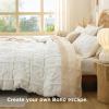 imageBedsure Green Duvet Cover Queen Size with Bowknot Jacquard Design Soft and Elegant Boho Bedding Set Luxurious Craftsmanship for a Stylish BedroomIncludes 1 90x90 Duvet Cover amp 2 Pillow Shams22  White Tufted No Comforter