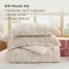 imageBedsure Green Duvet Cover Queen Size with Bowknot Jacquard Design Soft and Elegant Boho Bedding Set Luxurious Craftsmanship for a Stylish BedroomIncludes 1 90x90 Duvet Cover amp 2 Pillow Shams22  Beige Tufted No Comforter