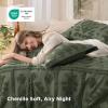 imageBedsure Green Duvet Cover Queen Size with Bowknot Jacquard Design Soft and Elegant Boho Bedding Set Luxurious Craftsmanship for a Stylish BedroomIncludes 1 90x90 Duvet Cover amp 2 Pillow Shams03  Olive Green No Comforter