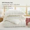 imageBedsure Green Duvet Cover Queen Size with Bowknot Jacquard Design Soft and Elegant Boho Bedding Set Luxurious Craftsmanship for a Stylish BedroomIncludes 1 90x90 Duvet Cover amp 2 Pillow Shams22  White Tufted No Comforter