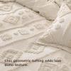 imageBedsure Green Duvet Cover Queen Size with Bowknot Jacquard Design Soft and Elegant Boho Bedding Set Luxurious Craftsmanship for a Stylish BedroomIncludes 1 90x90 Duvet Cover amp 2 Pillow Shams22  Beige Tufted No Comforter