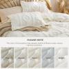 imageBedsure Green Duvet Cover Queen Size with Bowknot Jacquard Design Soft and Elegant Boho Bedding Set Luxurious Craftsmanship for a Stylish BedroomIncludes 1 90x90 Duvet Cover amp 2 Pillow Shams22  White Tufted No Comforter