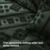 imageBedsure Green Duvet Cover Queen Size with Bowknot Jacquard Design Soft and Elegant Boho Bedding Set Luxurious Craftsmanship for a Stylish BedroomIncludes 1 90x90 Duvet Cover amp 2 Pillow Shams22  Green Tufted No Comforter