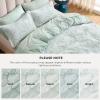 imageBedsure Green Duvet Cover Queen Size with Bowknot Jacquard Design Soft and Elegant Boho Bedding Set Luxurious Craftsmanship for a Stylish BedroomIncludes 1 90x90 Duvet Cover amp 2 Pillow Shams22  Green Bowknot No Comforter