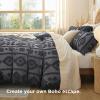 imageBedsure Green Duvet Cover Queen Size with Bowknot Jacquard Design Soft and Elegant Boho Bedding Set Luxurious Craftsmanship for a Stylish BedroomIncludes 1 90x90 Duvet Cover amp 2 Pillow Shams22  Gray Tufted No Comforter
