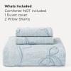 imageBedsure Green Duvet Cover Queen Size with Bowknot Jacquard Design Soft and Elegant Boho Bedding Set Luxurious Craftsmanship for a Stylish BedroomIncludes 1 90x90 Duvet Cover amp 2 Pillow Shams22  Blue Bowknot No Comforter