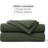 imageBedsure Textured Duvet Cover Queen Size  CottonLike Polyester Jacquard Duvet Cover Set for All Seasons  3 Pieces Elevated Dobby Ultra Soft Bedding Set NO Comforter Olive Green Queen 90x 9003  Olive Green No Comforter