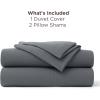 imageBedsure Textured Duvet Cover Queen Size  CottonLike Polyester Jacquard Duvet Cover Set for All Seasons  3 Pieces Elevated Dobby Ultra Soft Bedding Set NO Comforter Olive Green Queen 90x 9004  Dark Grey No Comforter