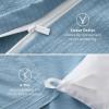 imageBedsure Textured Duvet Cover Queen Size  CottonLike Polyester Jacquard Duvet Cover Set for All Seasons  3 Pieces Elevated Dobby Ultra Soft Bedding Set NO Comforter Olive Green Queen 90x 9005  Chambray Blue No Comforter
