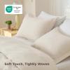 imageBedsure Textured Duvet Cover Queen Size  CottonLike Polyester Jacquard Duvet Cover Set for All Seasons  3 Pieces Elevated Dobby Ultra Soft Bedding Set NO Comforter Olive Green Queen 90x 9002  Beige No Comforter