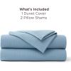 imageBedsure Textured Duvet Cover Queen Size  CottonLike Polyester Jacquard Duvet Cover Set for All Seasons  3 Pieces Elevated Dobby Ultra Soft Bedding Set NO Comforter Olive Green Queen 90x 9005  Chambray Blue No Comforter