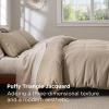 imageBedsure Waffle Weave Duvet Cover Queen Size Luxury Soft amp Breathable Comforter Cover for All Season 3 Pieces WrinkleResistant Zipper Bedding with 8 Corner Ties Black06  Khaki No Comforter