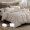 imageBedsure Waffle Weave Duvet Cover Queen Size Luxury Soft amp Breathable Comforter Cover for All Season 3 Pieces WrinkleResistant Zipper Bedding with 8 Corner Ties Black03  Linen No Comforter