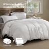 imageBedsure Waffle Weave Duvet Cover Queen Size Luxury Soft amp Breathable Comforter Cover for All Season 3 Pieces WrinkleResistant Zipper Bedding with 8 Corner Ties Black08  Pure White No Comforter