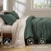 imageBedsure Waffle Weave Duvet Cover Queen Size Luxury Soft amp Breathable Comforter Cover for All Season 3 Pieces WrinkleResistant Zipper Bedding with 8 Corner Ties Black02  Forest Green No Comforter