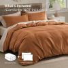 imageBedsure Waffle Weave Duvet Cover Queen Size Luxury Soft amp Breathable Comforter Cover for All Season 3 Pieces WrinkleResistant Zipper Bedding with 8 Corner Ties Black07  Caramel Cafe No Comforter