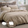 imageBedsure Waffle Weave Duvet Cover Queen Size Luxury Soft amp Breathable Comforter Cover for All Season 3 Pieces WrinkleResistant Zipper Bedding with 8 Corner Ties Black06  Khaki No Comforter