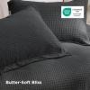 imageBedsure Waffle Weave Duvet Cover Queen Size Luxury Soft amp Breathable Comforter Cover for All Season 3 Pieces WrinkleResistant Zipper Bedding with 8 Corner Ties Black04  Charcoal Grey No Comforter