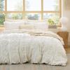 imageBedsure Green Duvet Cover Queen Size with Bowknot Jacquard Design Soft and Elegant Boho Bedding Set Luxurious Craftsmanship for a Stylish BedroomIncludes 1 90x90 Duvet Cover amp 2 Pillow Shams22  White Tufted No Comforter