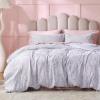 imageBedsure Green Duvet Cover Queen Size with Bowknot Jacquard Design Soft and Elegant Boho Bedding Set Luxurious Craftsmanship for a Stylish BedroomIncludes 1 90x90 Duvet Cover amp 2 Pillow Shams22  Purple Bowknot No Comforter