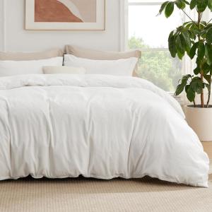imageBedsure Duvet Cover Queen Size  Only Includes 1 Duvet Cover 90x90 Hotel Luxury Soft Double Brushed All Season Bedding for Kids amp Adults Zipper Closure Grey No Comforter No Pillow Shams01  White With Fitted Sheet