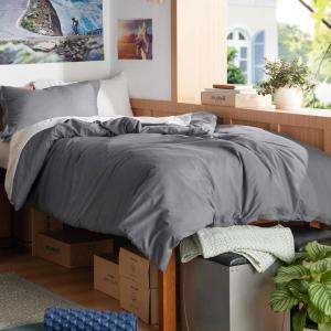 imageBedsure Duvet Cover Queen Size  Only Includes 1 Duvet Cover 90x90 Hotel Luxury Soft Double Brushed All Season Bedding for Kids amp Adults Zipper Closure Grey No Comforter No Pillow Shams00  Dark Grey No Comforter