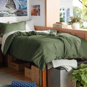 imageBedsure Duvet Cover Queen Size  Only Includes 1 Duvet Cover 90x90 Hotel Luxury Soft Double Brushed All Season Bedding for Kids amp Adults Zipper Closure Grey No Comforter No Pillow Shams02  Olive Green No Comforter