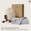 imageBedsure 100 Certified Organic Cotton Blanket  King Size Soft amp Breathable Luxury Blankets for Bed All Seasons Waffle amp Herringbone PureWoven Textured Thermal Blanket for Adults Kids Beige02  Grey