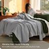 imageBedsure 100 Certified Organic Cotton Blanket  King Size Soft amp Breathable Luxury Blankets for Bed All Seasons Waffle amp Herringbone PureWoven Textured Thermal Blanket for Adults Kids Beige02  Grey