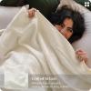 imageBedsure 100 Certified Organic Cotton Blanket  King Size Soft amp Breathable Luxury Blankets for Bed All Seasons Waffle amp Herringbone PureWoven Textured Thermal Blanket for Adults Kids Beige01  White