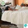 imageBedsure 100 Certified Organic Cotton Blanket  King Size Soft amp Breathable Luxury Blankets for Bed All Seasons Waffle amp Herringbone PureWoven Textured Thermal Blanket for Adults Kids Beige01  White