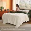 imageBedsure 100 Certified Organic Cotton Blanket  King Size Soft amp Breathable Luxury Blankets for Bed All Seasons Waffle amp Herringbone PureWoven Textured Thermal Blanket for Adults Kids Beige01  White