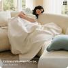 imageBedsure 100 Certified Organic Cotton Blanket  King Size Soft amp Breathable Luxury Blankets for Bed All Seasons Waffle amp Herringbone PureWoven Textured Thermal Blanket for Adults Kids Beige01  White