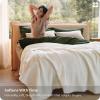 imageBedsure 100 Certified Organic Cotton Blanket  King Size Soft amp Breathable Luxury Blankets for Bed All Seasons Waffle amp Herringbone PureWoven Textured Thermal Blanket for Adults Kids Beige01  White