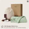 imageBedsure 100 Certified Organic Cotton Blanket  King Size Soft amp Breathable Luxury Blankets for Bed All Seasons Waffle amp Herringbone PureWoven Textured Thermal Blanket for Adults Kids Beige04  Light Green