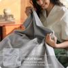 imageBedsure 100 Certified Organic Cotton Blanket  King Size Soft amp Breathable Luxury Blankets for Bed All Seasons Waffle amp Herringbone PureWoven Textured Thermal Blanket for Adults Kids Beige02  Grey